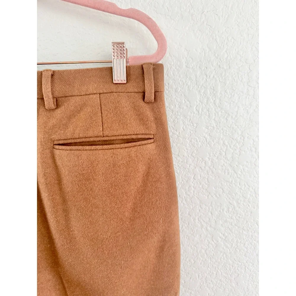 Octobre Editions Trousers Wool Blend Brown Camel Slim Fit Size 40 Mens 32x27